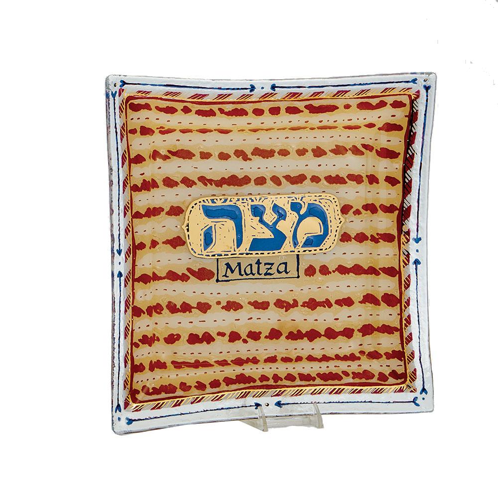 Nahariya Glass Matzah design Matzah Plate
